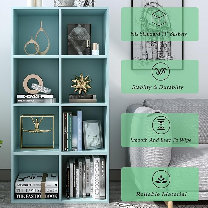 8-Cube Storage Shelf Bookcase - Image 7