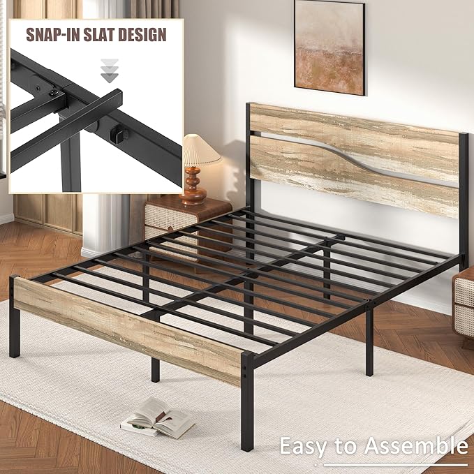 VECELO Queen Size Bed Frame - Image 4