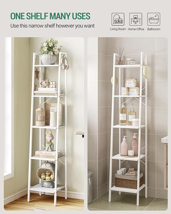 Ladder Shelf, Bookshelf Bookcase, Freestanding Corner Storage Shelve - Image 4