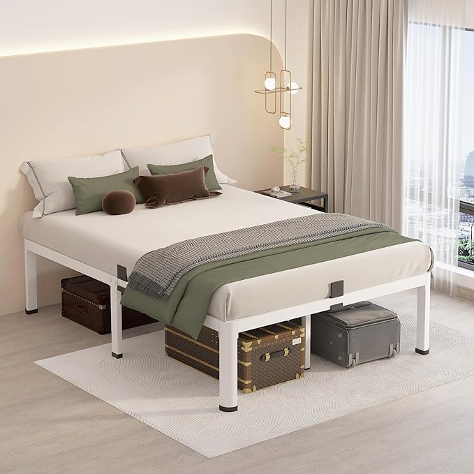 MAF 18 Inch Full Size Bed Frame White - Image 4