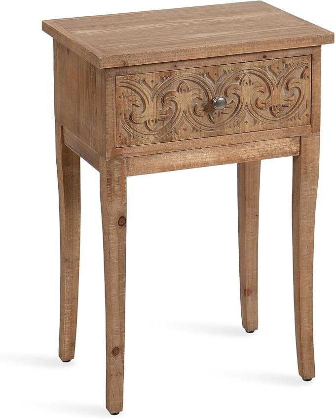 Kate and Laurel Cassetta Soft Rustic Rectangle Side Table; 19 x 14 x 28; by KateandLaurel