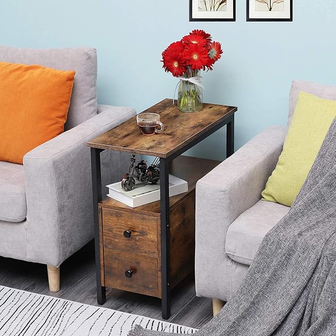 HOOBRO End Table, Narrow Chairside Table - Image 8