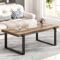FOLUBAN Rustic Coffee Table, Modern Wood and Metal Industrial Center Table by FOLUBAN