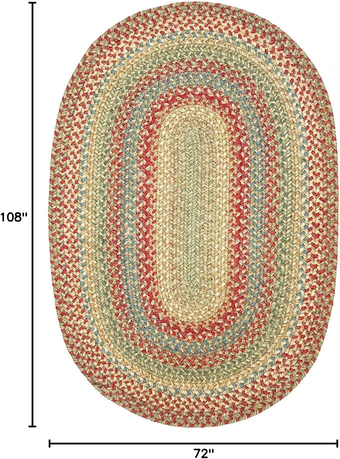 Homespice Azalea Multicolor Oval Braided Rug, 6x9' - Image 2