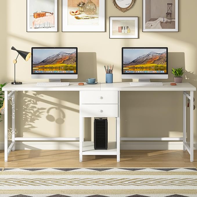 Tribesigns 79 Inch Extra Long Desk, Double Desk - Image 6