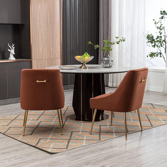Velvet Dining Chairs Set of 2, Furniture Collection Modern Contemporary - Image 7