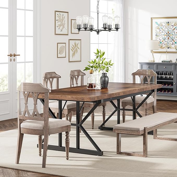 Tribesigns Farmhouse Dining Table - Image 8