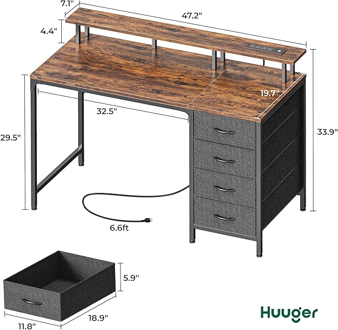 Huuger 47 Inch Computer Desk - Image 2