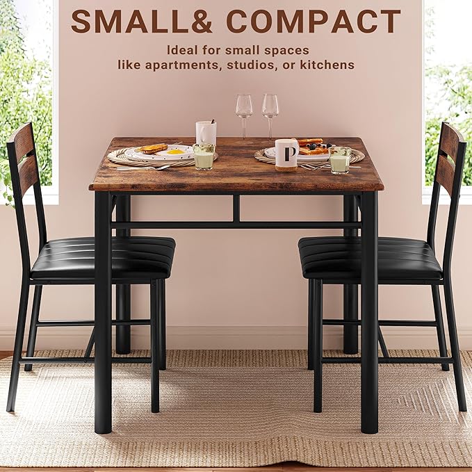 IRONCK Dining Table Set for 2, Small Kitchen Table - Image 5
