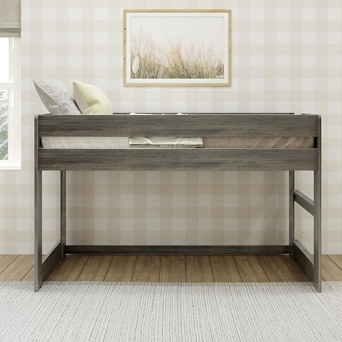 Max & Lily Modern Farmhouse Low Loft Bed, Twin Bed Frame - Image 3
