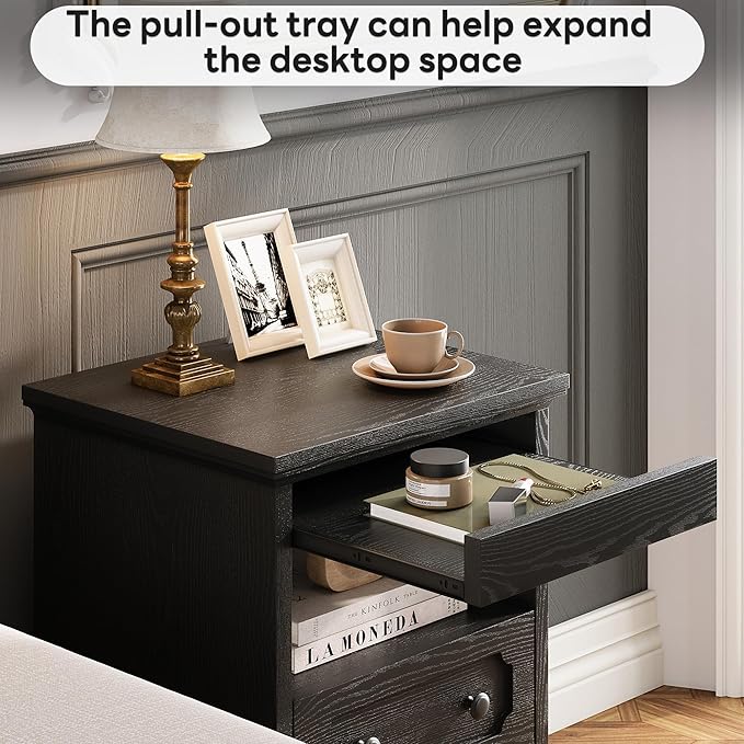 LIKIMIO Night Stand, Modern Bedside Table - Image 5