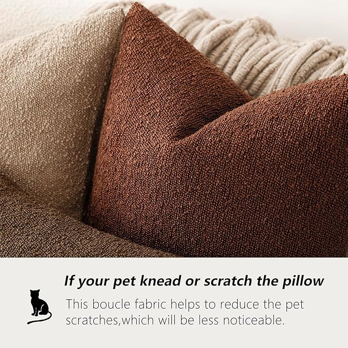 Foindtower Set of 2, Decorative Textured Boucle Throw Pillow Covers Accent - Image 4