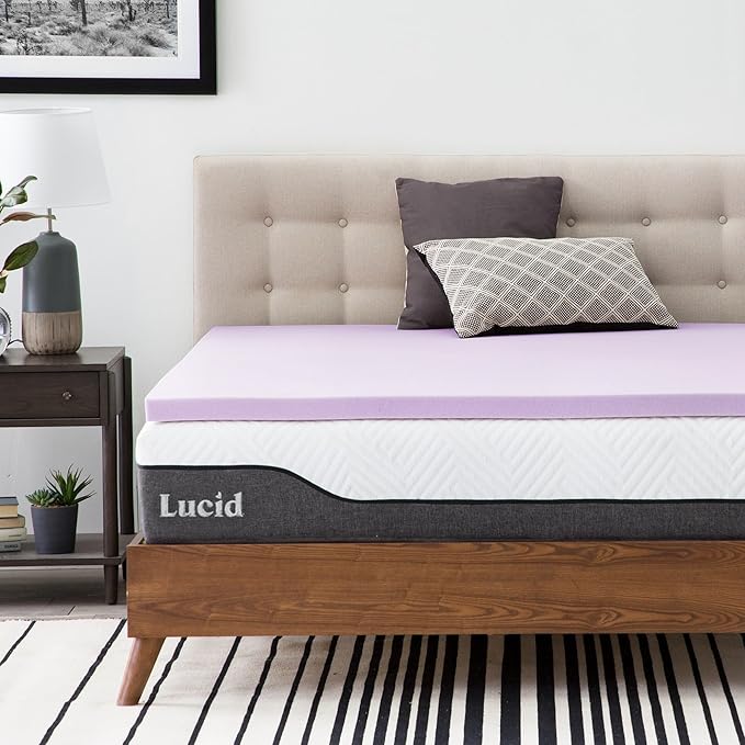 Lucid 2 Inch Lavender Infused Memory Foam Mattress Topper by Lucid