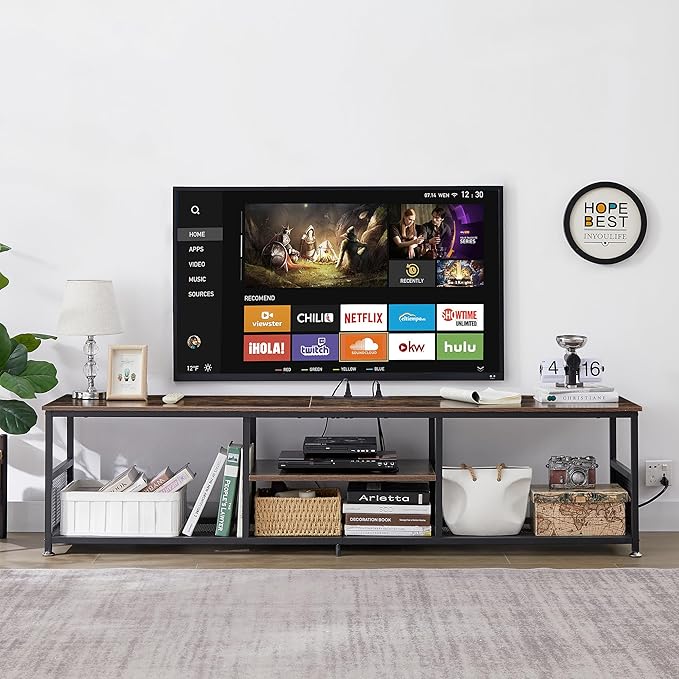 VECELO TV Stand with Power Outlets - Image 6