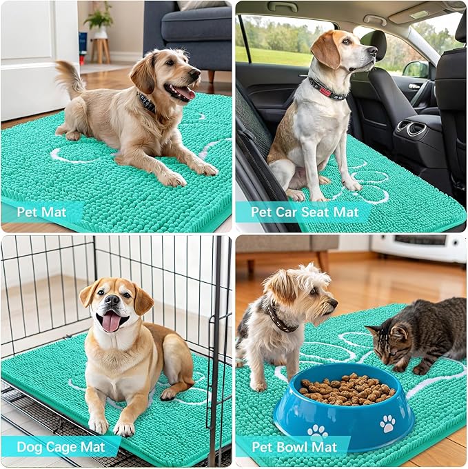 OLANLY Door Mat for Muddy Dog Paws 36x24, Ultra Absorbent Chenille Mud Doormat - Image 7