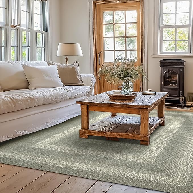 Homespice Grey Cloud Jute Braided Rope Rug, 5x8' Rectangle by Homespice