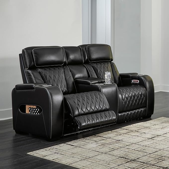 Signature Design by Ashley Boyington Modern Leather Match Power Reclining - Image 2