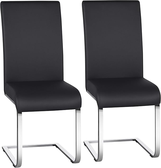 Yaheetech Dining Chairs Set of 2 Modern Faux Leather Upholstered Dining Room by Yaheetech