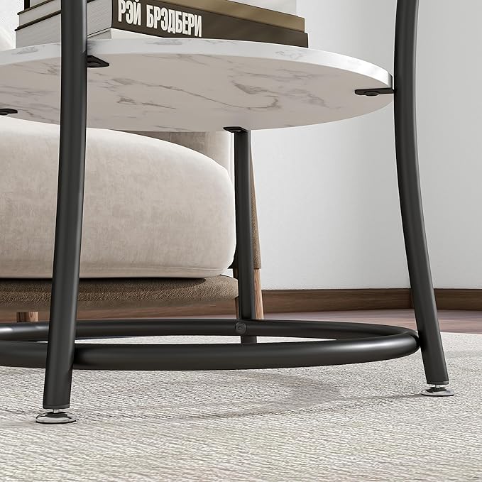 BOFENG Round Coffee Table Side Table, Round End Table - Image 6