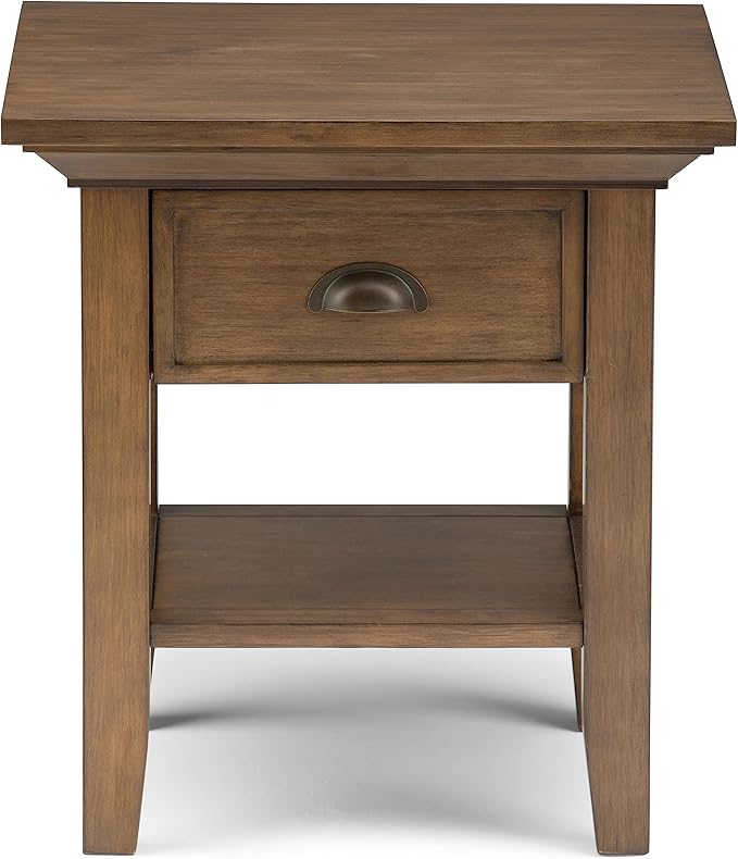 SIMPLIHOME Redmond SOLID WOOD 19 inch Wide Square Transitional End Side Table - Image 4