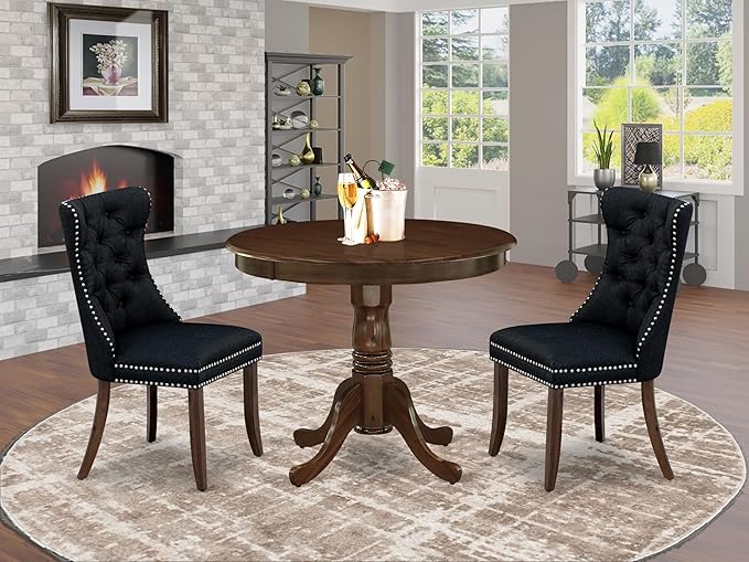 East West Furniture ANDA3-AWA-24 3 Piece Kitchen Table & Chairs Set Contains a - Image 2