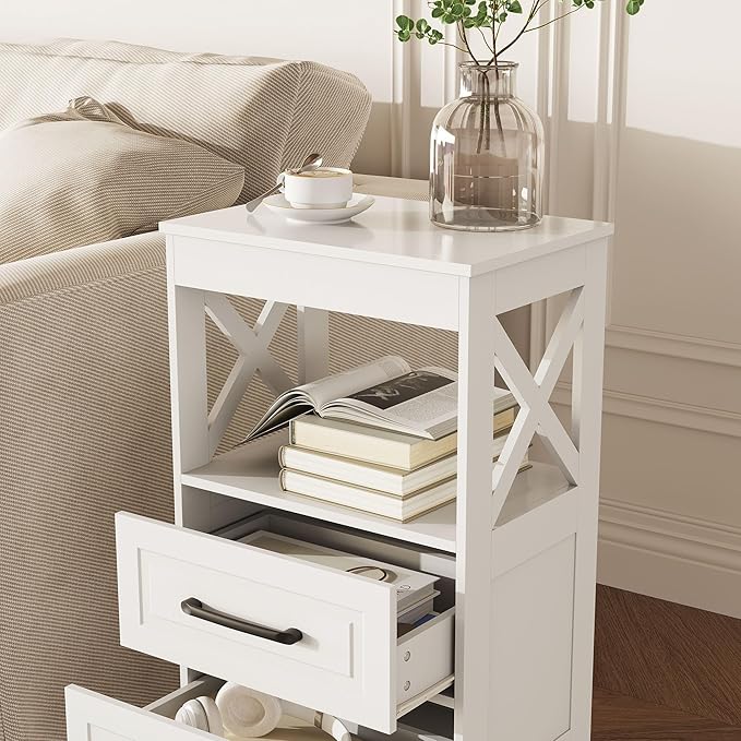 Tall Nightstand Set of 2 Side Table - Image 5