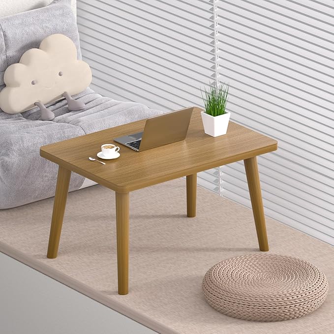 Small Coffee Table for Small Space, Low Table, Floor Table Desk for Sitting on - Image 4