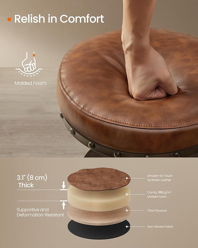SONGMICS HOME Bar Stools, Steampunk Counter Stool - Image 6