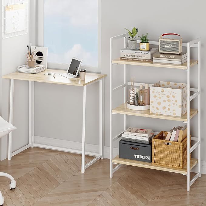 BHG Vintage Multifunctional Folding Bookshelf, No-Assembly Plant Stand Storage - Image 4