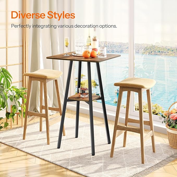 HOOBRO Bar Table, 2-Tier High Top Pub Table, Counter Height Table - Image 4