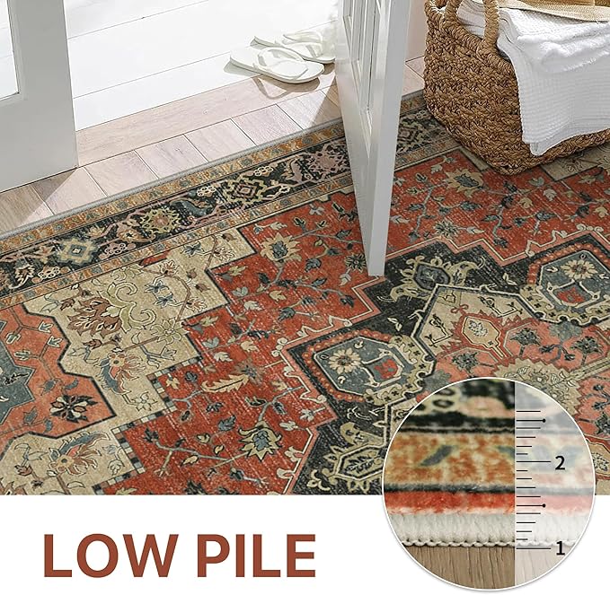 GENIMO 2x5 Runner Rugs for Hallway, Machine Washable Non Slip Vintage Rugs - Image 5