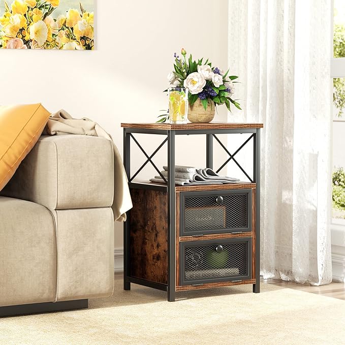 VECELO Modern Night Stand, End Side Table - Image 7