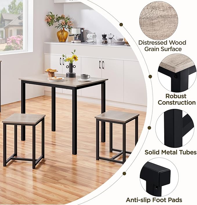 Yaheetech 3 Piece Dining Table Set - Image 4