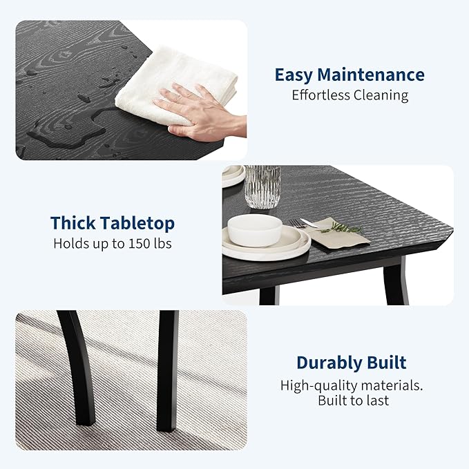 GAOMON Dining Table Set for 2, 3 Piece Small Kitchen Table and 2 Upholstered - Image 4