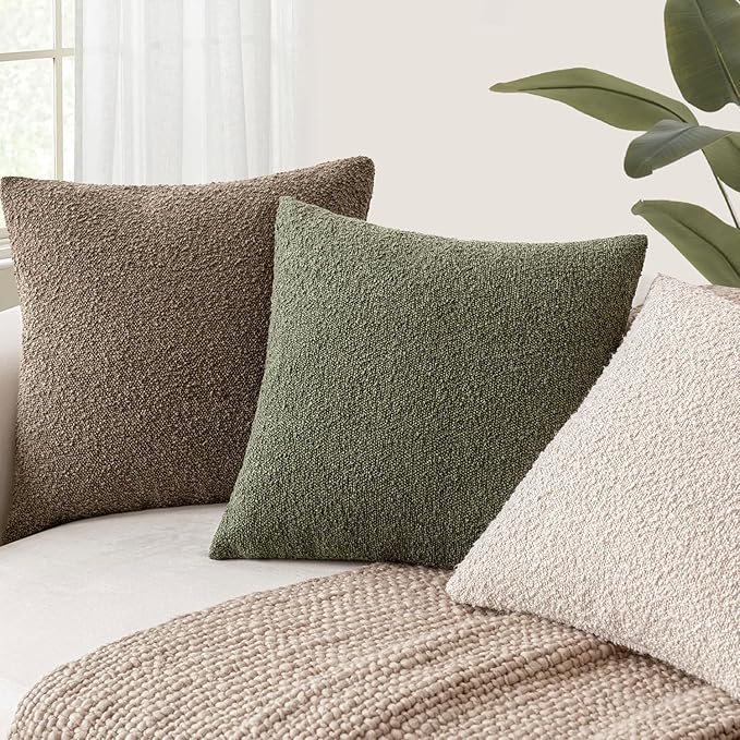 Foindtower Set of 2, Decorative Textured Boucle Throw Pillow Covers Accent - Image 5