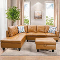 L Shaped Sectional Couches, Leather Couch Modular Sectional Sofa by FONTOI