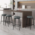 Counter Height Bar Stools, Upholstered Faux Leather Kitchen Counter Stools by ErdoruLiving