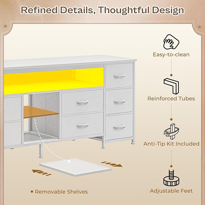 Huuger 63 Inch LED TV Stand Dresser - Image 7