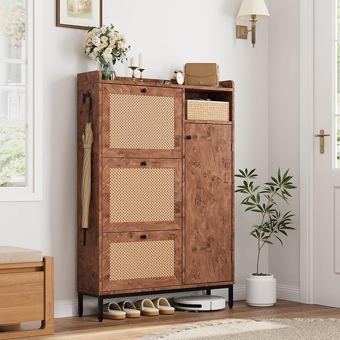GarveeHome Shoe Cabinet Rattan - Image 3