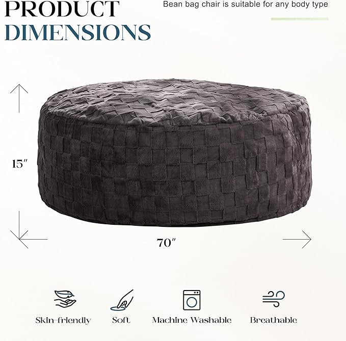 Hobestluk Bean Bag Chairs Beanbag Chair - Image 2