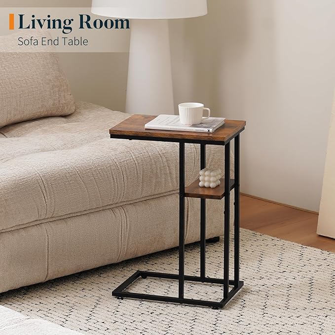 Yoobure C Table End Table Set of 2, Side Tables Living Room, C Shaped Side Table - Image 4