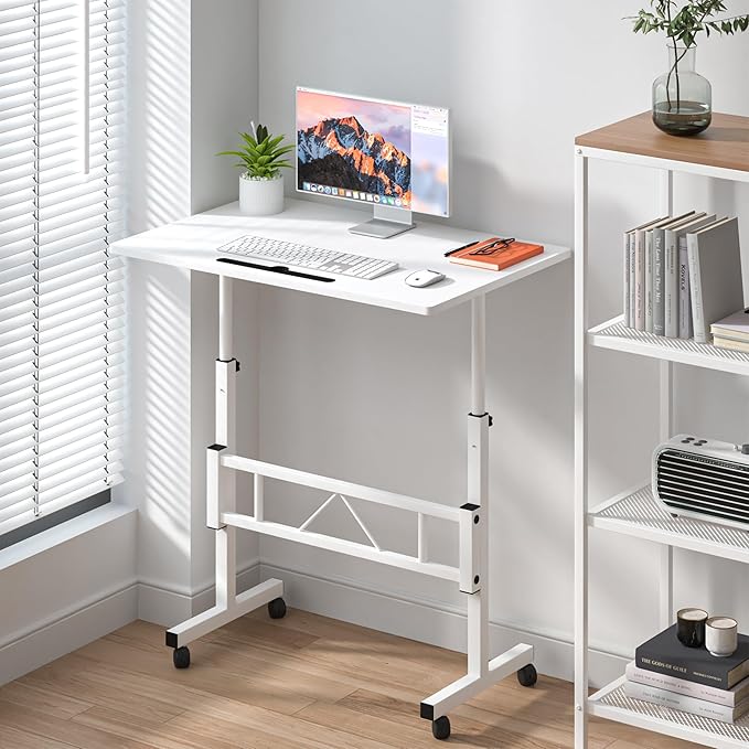 Klvied Small Standing Desk Adjustable Height, Mobile Table - Image 7