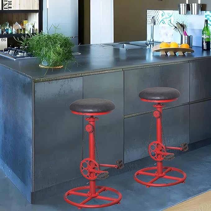Topower Vintage DIY Bar Stool Bicycle Chain Iron Pedal Retro Industrial Height - Image 5