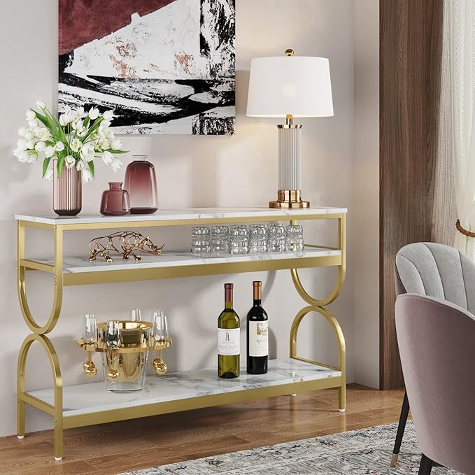 Tribesigns 3-Tier Console Table, 55 inch Sofa Table - Image 5
