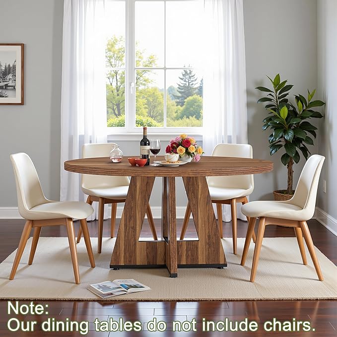 NicBex 47 Inch Round Dining Table, Wooden Dinner Table - Image 4