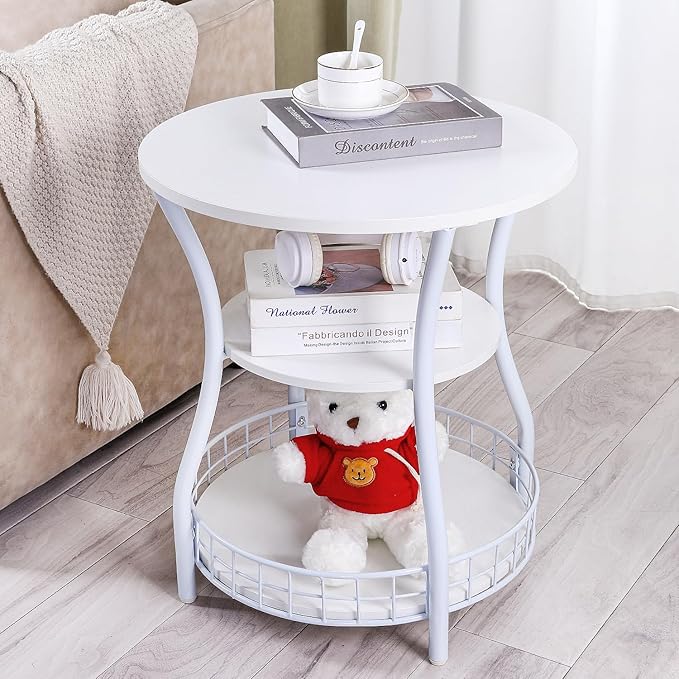 Round End Table, 3-Tier Side Table - Image 3
