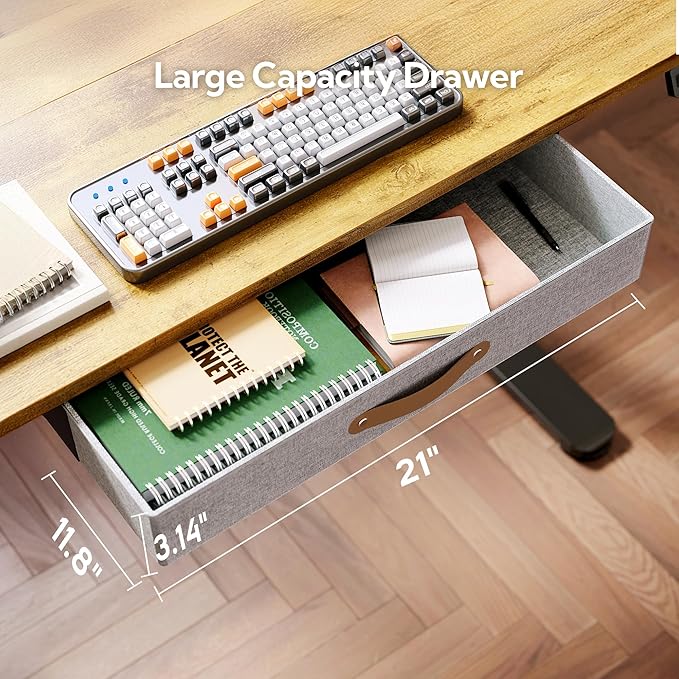 Seang Standing Desk with Drawer, 3 Memory Height Settings with Cable Grommets & - Image 6