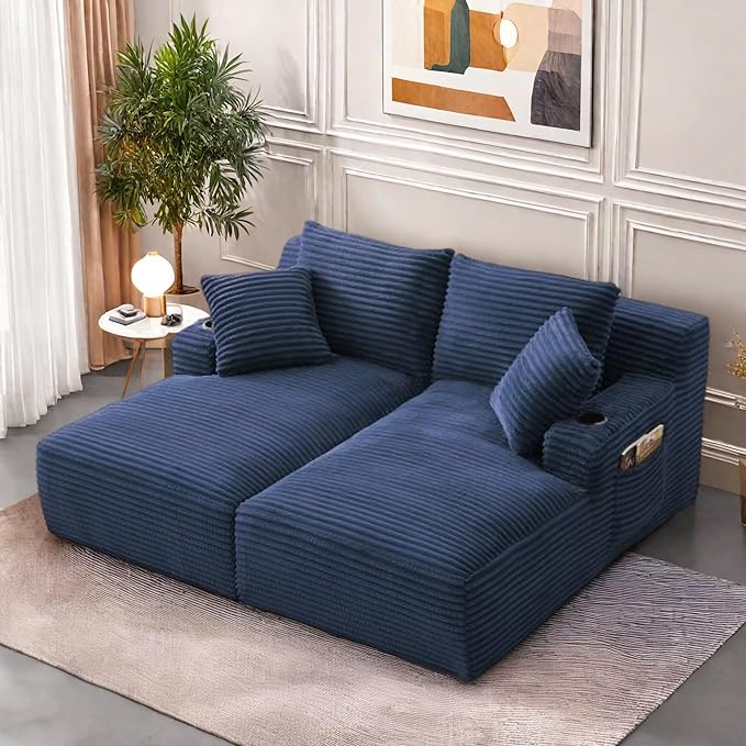 Oversized Sectional Double Chaise Lounge, Compressed Boneless Lounge Chaise - Image 7