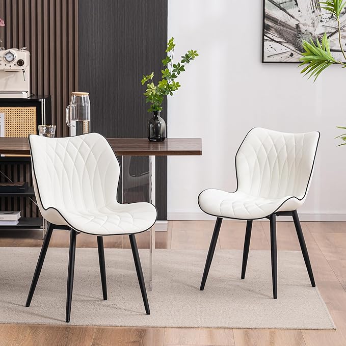 YOUNIKE Dining Chairs Set of 2, Upholstered Faux Leather Dining Room Chairs - Image 8
