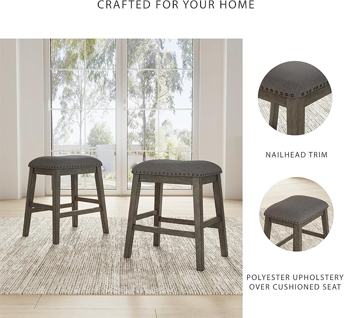 Signature Design by Ashley Caitbrook Rustic 24.4" Counter Height Upholstered - Image 5